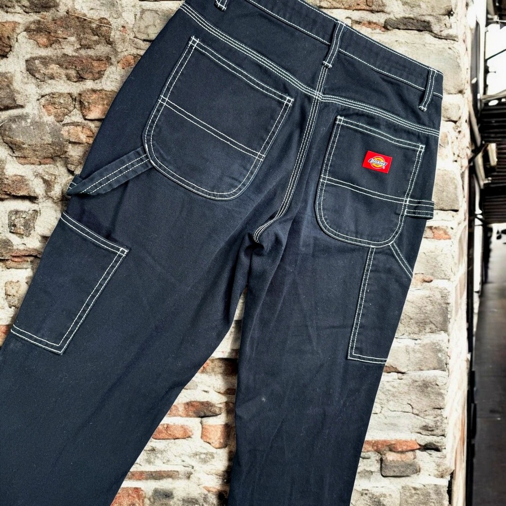 Dickies Girl Carpenter Pants Womens 1/25 Black Contrast Stitch CP20‎ Skate Goth